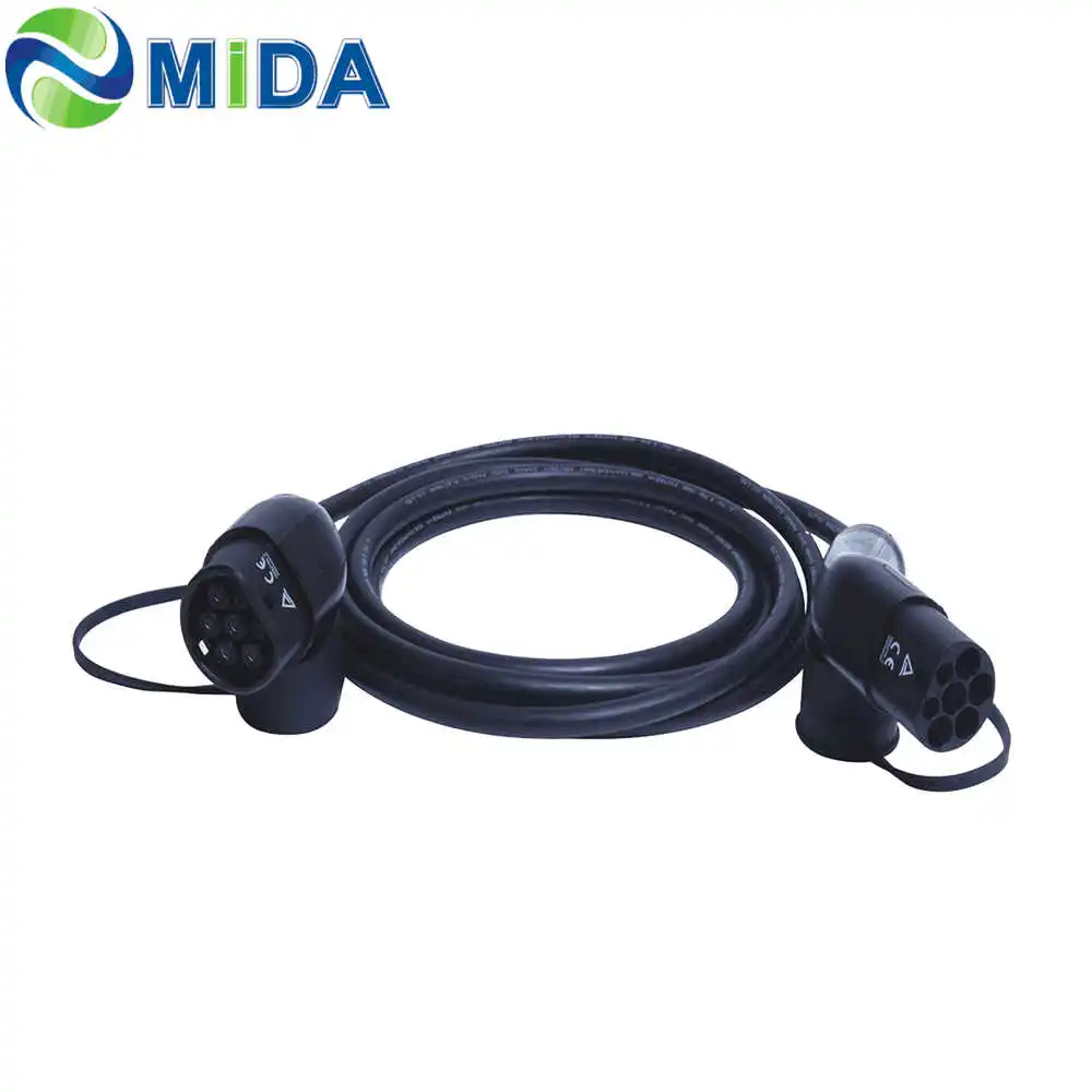 Europe Standard 5Meter 16A IEC 62196 Type 2 to Type 2 Portable EVSE Chargers EV plugs EV Charging Cables