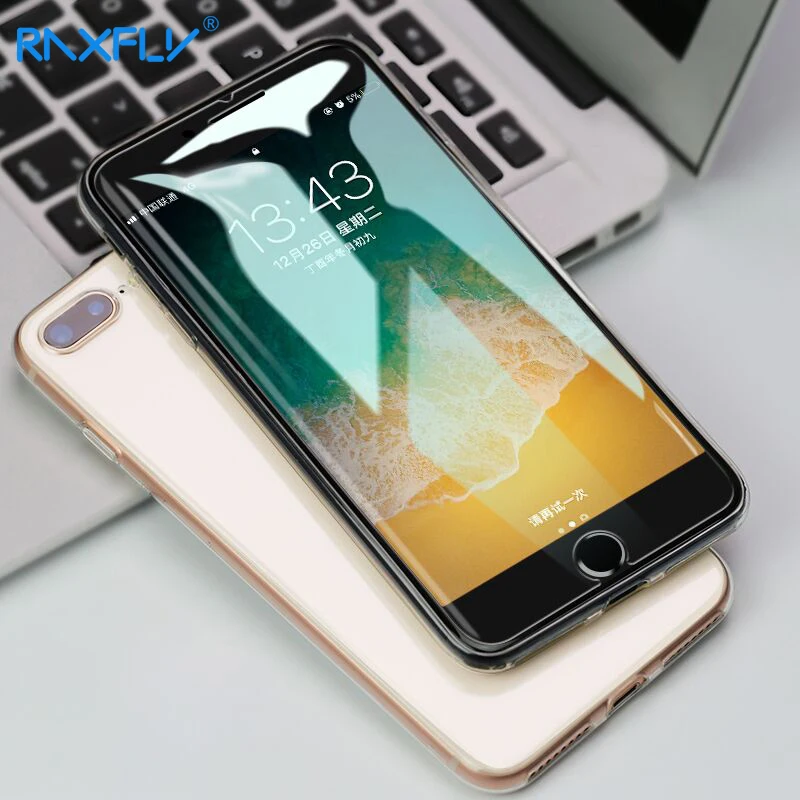 

RAXFLY Protective Tempered Glass For iPhone 7 Plus X XR XS Max 9H Screen Protector Glass For iPhone 5 5S 5C SE 6 6S 8 Plus Film