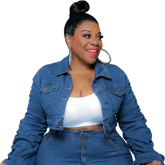 Denim Plus Size Sets Women 2 Piece Set 