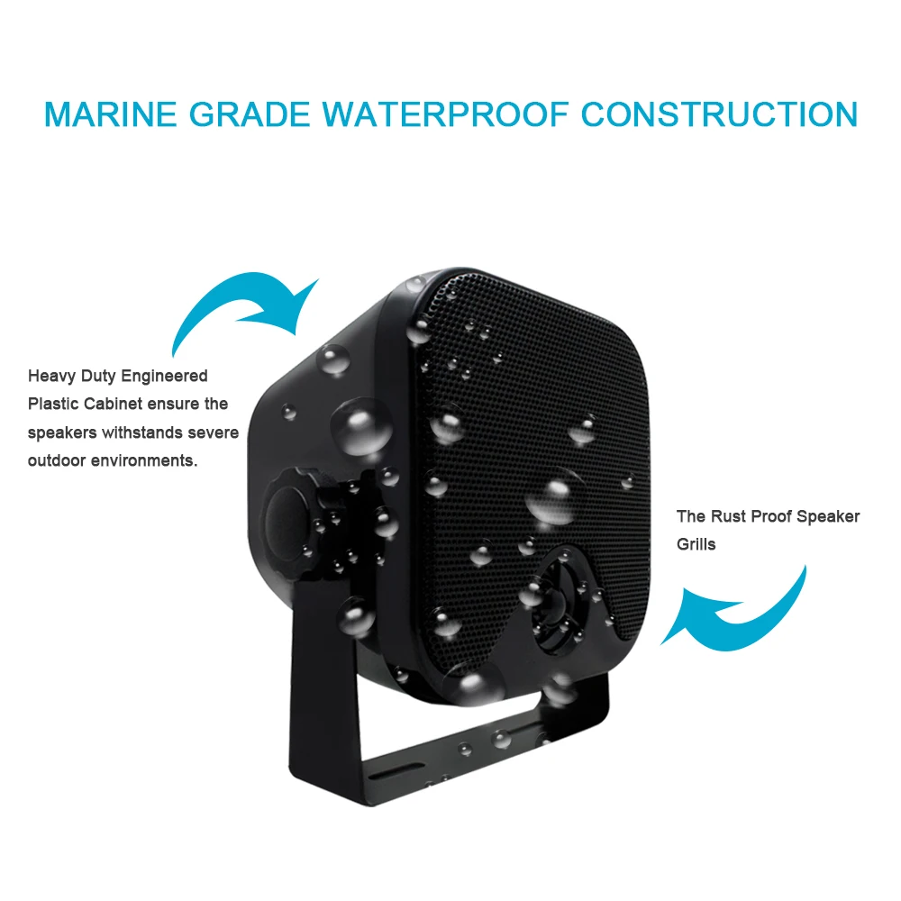 4Inch 2Pair Waterproof Marine Speaker Heavy Duty Surface Mount Outdoor Boat Speaker For ATV UTV Golf Cart Truck Yacht Motorcycle