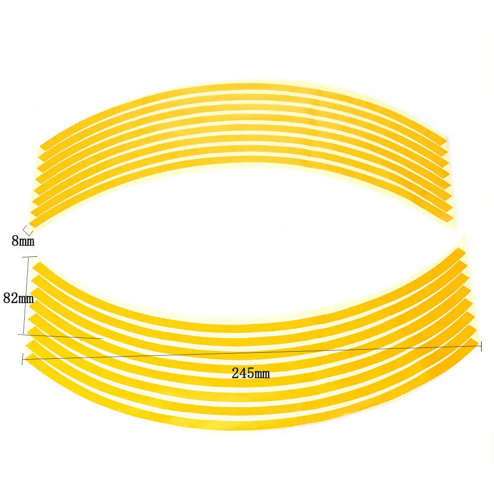 16 шт. полоски, наклейки на колеса мотоцикла, Светоотражающая наклейка на обод, лента для велосипеда, Стайлинг для YAMAHA, HONDA, SUZUKI, Harley, BMW