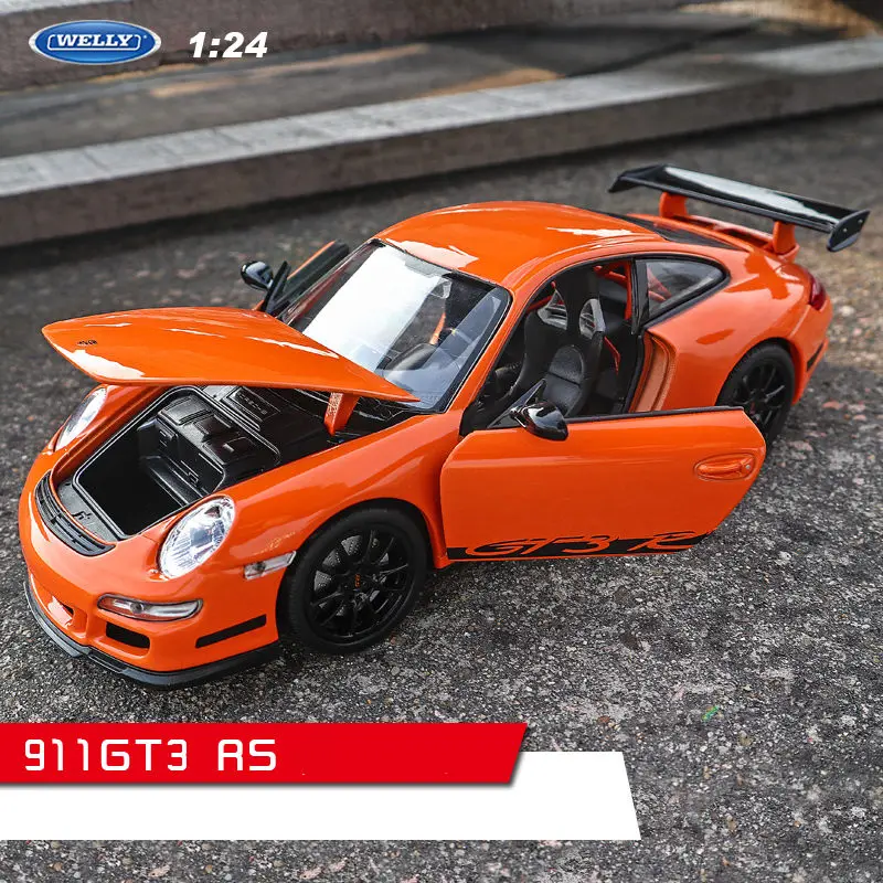 Welly 1:24 Porsche 911 GT3 RS blackcar модель автомобиля из сплава Моделирование Украшение автомобиля коллекция Подарочная игрушка Литье под давлением модель игрушка для мальчиков - Цвет: 911 GT3 RS