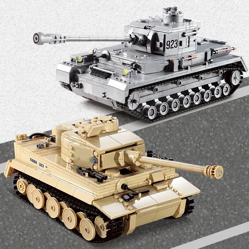 WW2 Army Kazi German Panzer VI Tiger Tank WW2 II Soldier Model Bricks LEGOs Comp 