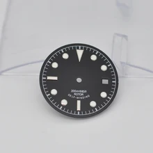 Детали часов 30,4 мм часы светящиеся черный циферблат метки даты для Unitas ETA 2824 2836 Moyota 8215 821A автоматические движения