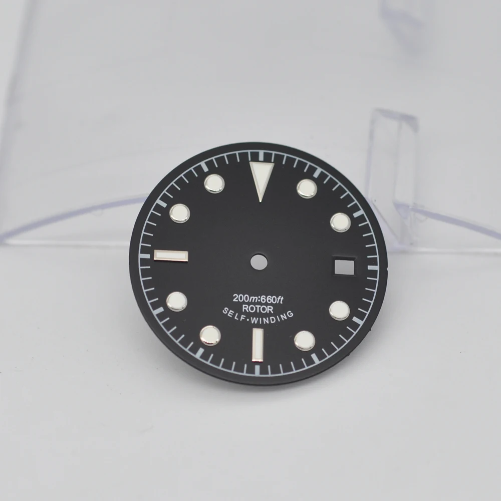 

Watch Parts 30.4mm Watch Luminous Black Dial Date Marks for Unitas ETA 2824 2836 Moyota 8215 821A Automatic Movements