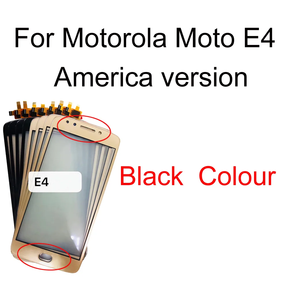 Для Motorola Moto E4 XT1766 XT1763 Европа/Америка/Бразилия версия сенсорный экран дигитайзер Сенсорная панель Замена - Цвет: E4 Black America