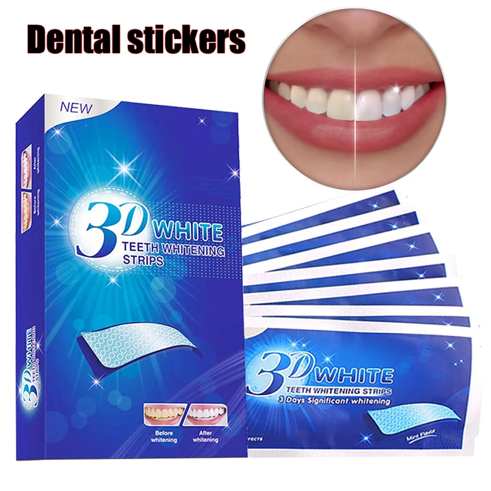 

Brand New 3D White Gel Teeth Whitening Strips Tooth Dental Kit Tooth Bleaching Whiter Strips Essentials Oral Hygiene Care LVS88