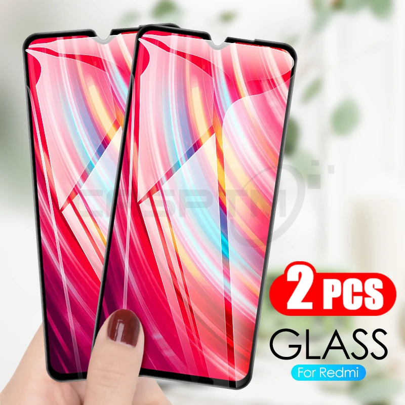 2 шт. защитное закаленное стекло для экрана Xiaomi Redmi Note 8 7 Pro полное клеевое K20 8A 7A
