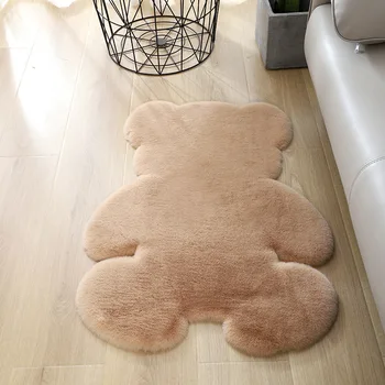 

New Fur Rug Bear Shape Carpet Bedroom Decor Rugs Carpets For Living Room Home Carpet Floor Mat Solid Color Children's Room Rug
