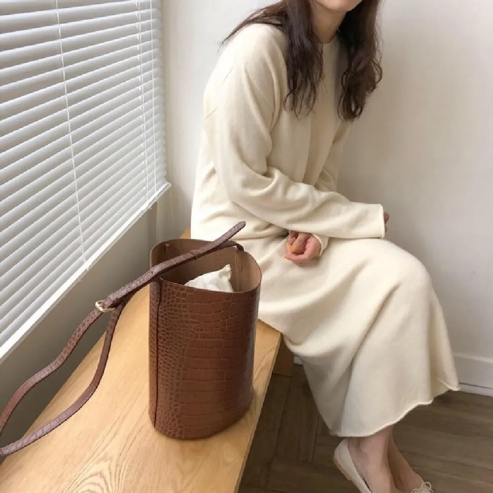 

Ship From RU Warm Women Dress Winter Oversize Sweaters Knitted Dresses Long Loose Maxi Oversize Dresses Bodycon Robe Vestidos