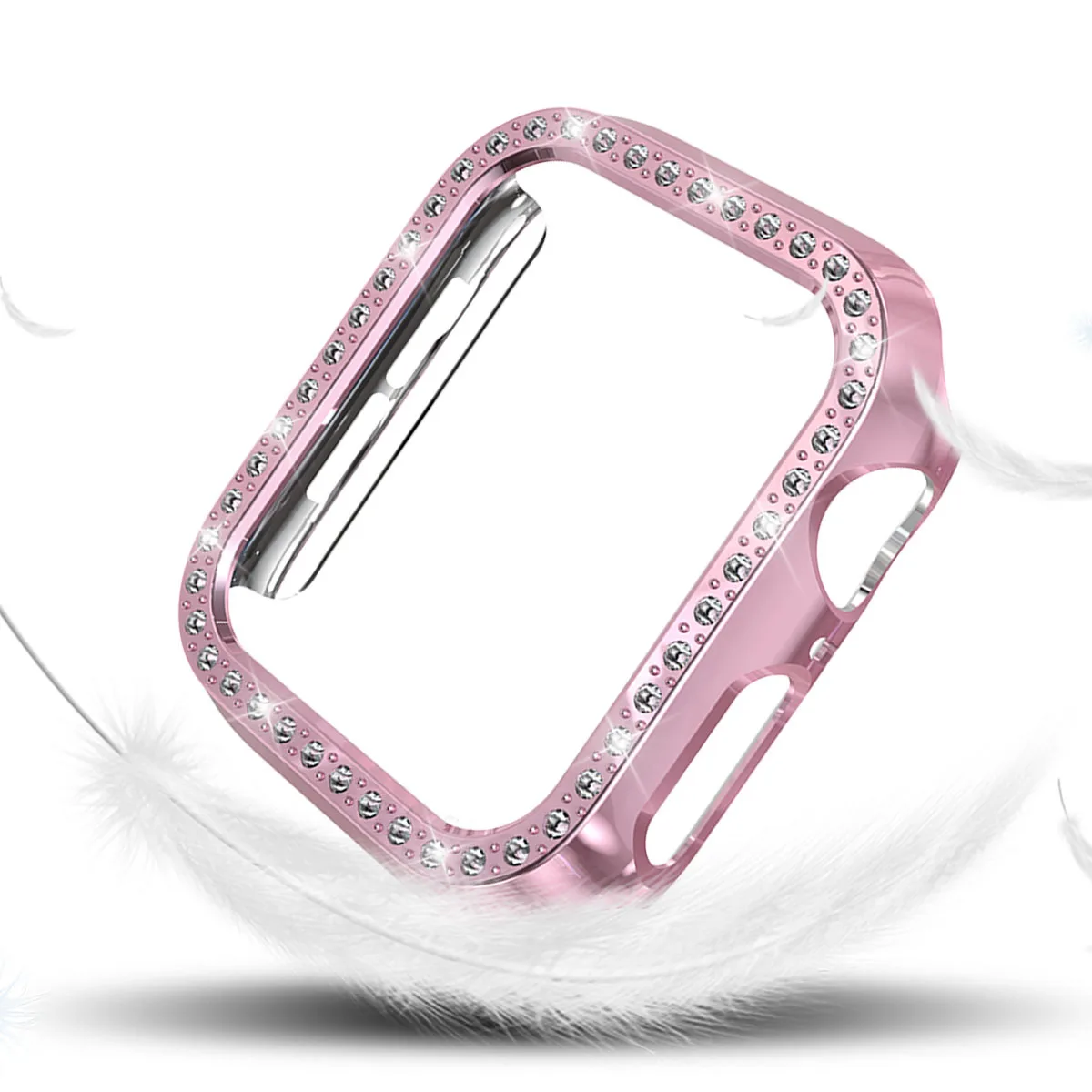 Жесткий Чехол для часов для Apple Watch Series 4 Diamond защитный чехол для Apple Watch Case 40 мм 44 мм бампер - Цвет: Розовый