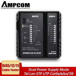 AMPCOM – testeur de câble réseau Ethernet Lan RJ45, outil de test de câble Internet RJ45 RJ11 RJ12 CAT5e Cat6 Cat7 Cat8 