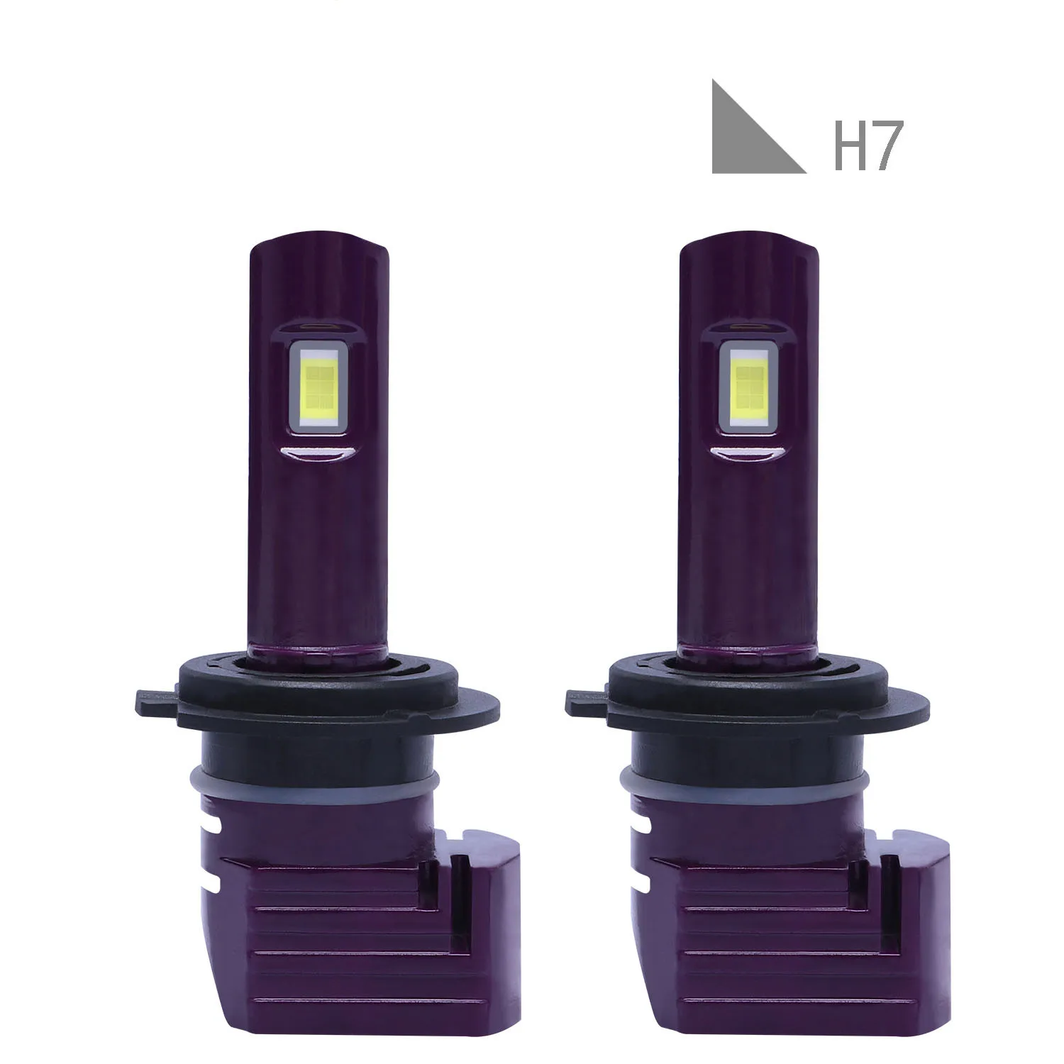 

new 2pcs H7 LED Mini Car Headlights 2870LM High/Low Beam Bulbs Lamps XHL35070 LED Headlight 12V 24V Purple Aluminum