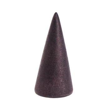 

Jewelry Display Shelf Black Cone Shaped Organizer Wooden Stand Holder Ring Rack