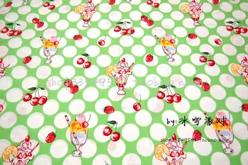 

Cherry Dessert Cotton summer Fabric For Sewing Fat Quarter Quilting Patchwork Doll Kids Bedding Patchwork 100*140cm