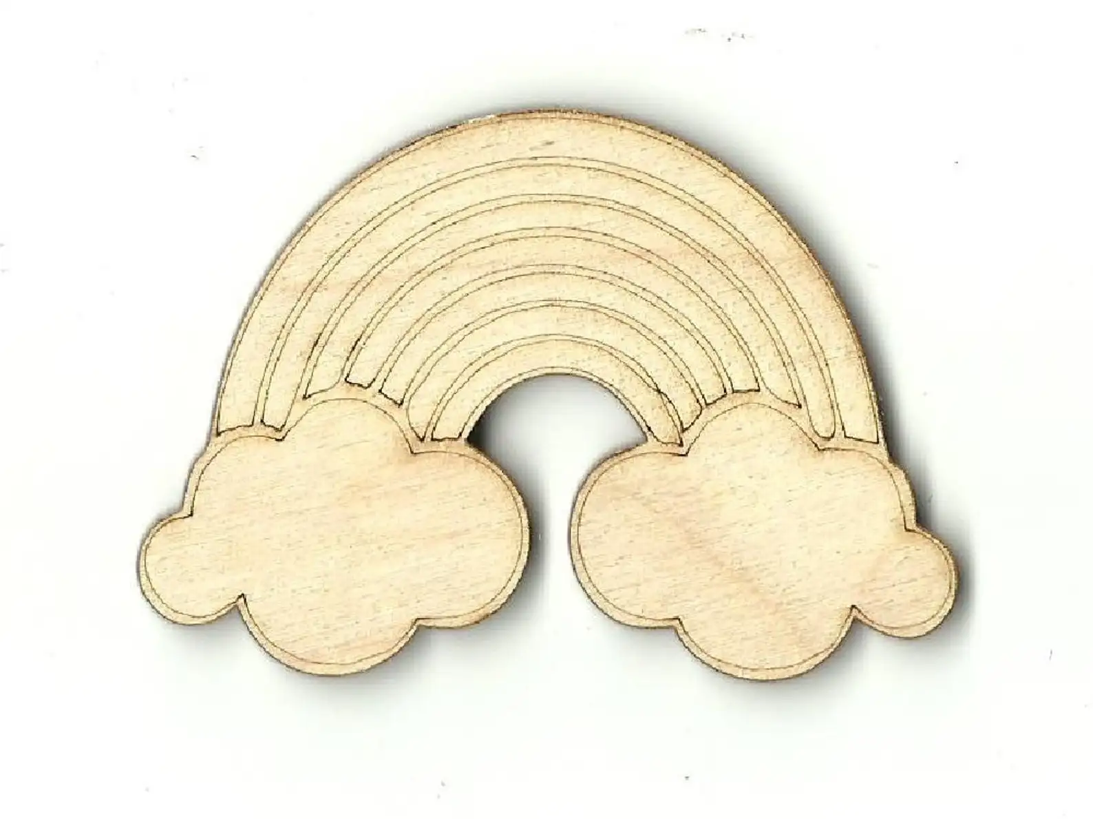 Rainbow& Clouds- Laser Cut Out Unfinished Wood Shape