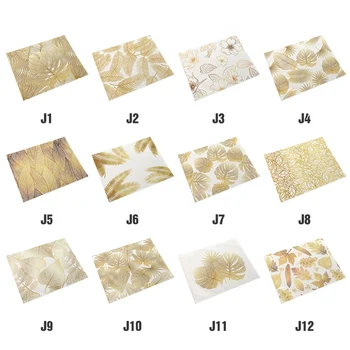 

Gold Leaf Placemat Coffee Table Tablecloth Cotton Linen Placemats Single-sided Printing Waterproof Placemat Home accessories.