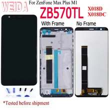 ASUS ZenFone Max artı M1 ZB570TL lcd X018DC X018D LCD ekran dokunmatik ekran digitizer sensörü cam meclisi ile çerçeve