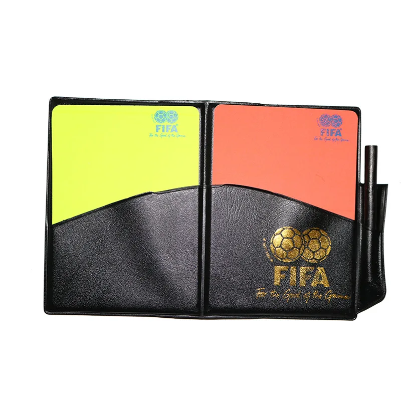 

Red Yellow Plate Fluorescent-Football Red Card Yellow Plate with Leather Case Referee Records Penalty Card Long-term