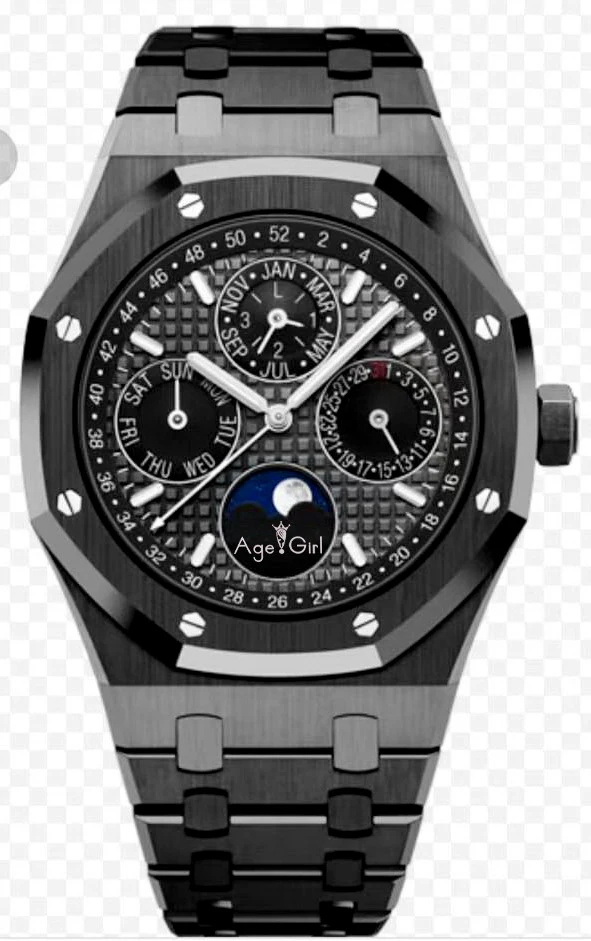 Известный бренд новые мужские часы автоматические механические GMT Moon Phase Sapphire
