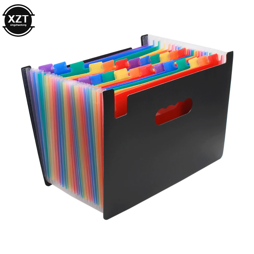 12/24 Pockets Expanding File Folder A4 Organizer Portable Business File Office Supplies Student Document Holder Large Capacity