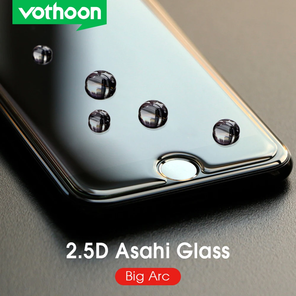 Vothoon 2.5D закаленное стекло Защита экрана для iphone 6s 7 8 Plus AGC с большой дугой 11 pro xs max