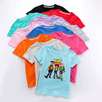 

2020 New Style Cartoon Movie Toy Story 4 Printing Children T-shirt Fashion Short Sleeve Kids Funny Boys Girl Clothing Colthes