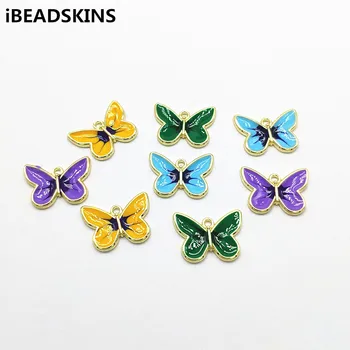 

New arrival! 16x21mm 50pcs Zinc alloy/Enamel Butterfly shape charm for Earrings parts,hand Made Earrings Findings Jewelry DIY