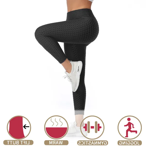 JIANWEILI Dot leggings Woman Side pockets High Waist fitness leggings Push up Female Gym Workout pant Breathable Sports Leggins fishnet leggings