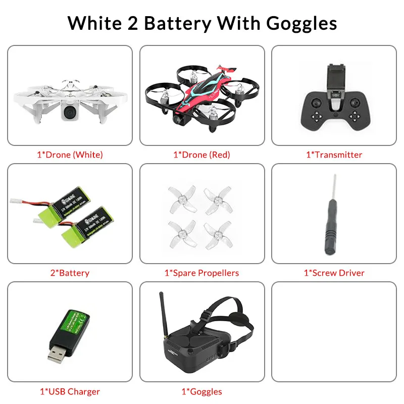 6 E013 Plus FPV гоночный Дрон анти-черепаха режим w/5,8G 48CH 1000TVL красный и белый камера VR006 очки - Цвет: 6