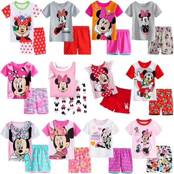

Boys girls pyjamas New summer cotton kids clothes girls set short sleeve clothes sets Mickey Minnie pajamas Short sleeve Pijama