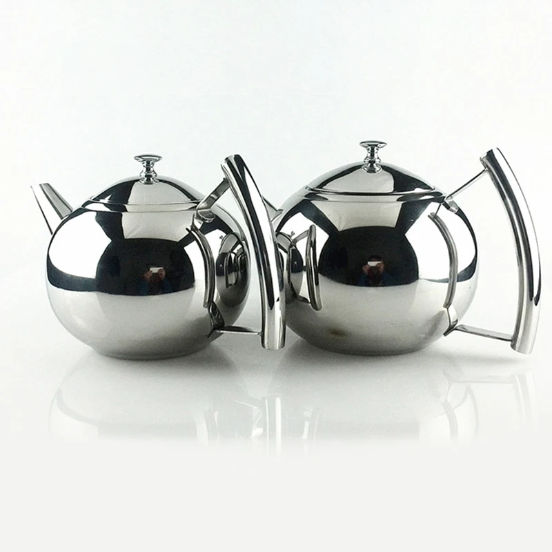 Large Capacity Stainless Steel Teapot Container Coffee Pot Kettle Filter Restaurant Container Home Hotel Cafe Bar