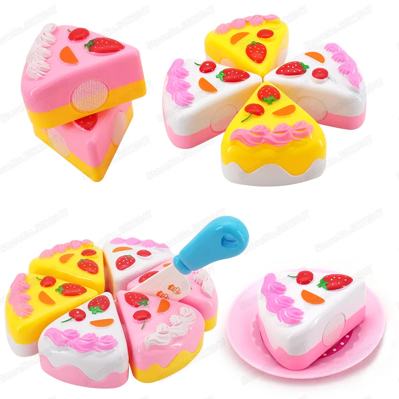 

Girl Kitchen Mini 3 color cake Moc Character Play Game Cooking Cutting Safety Plastic Set Diy Children Christmas Educational Toy