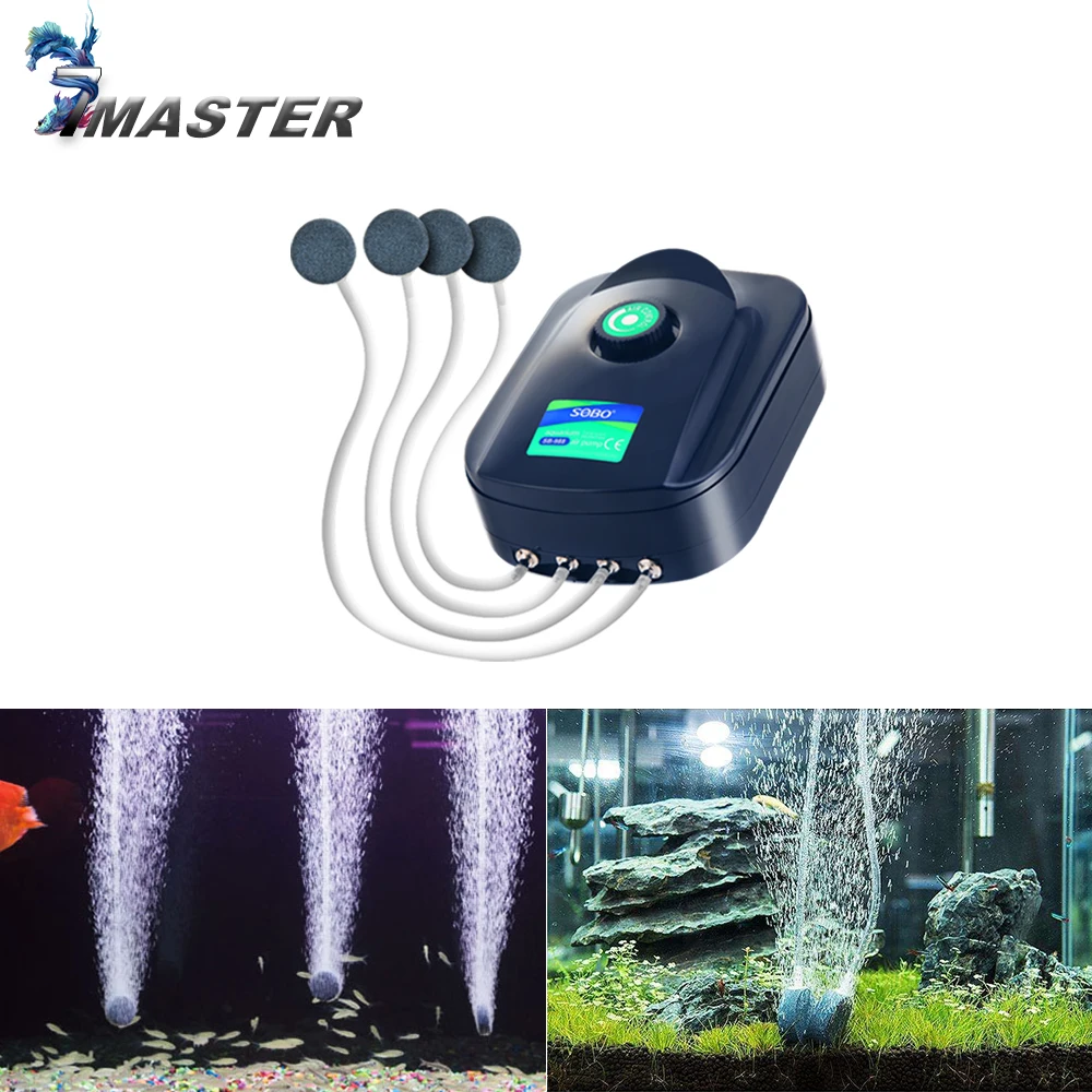 SOBO High Power 8w 12w Fish Tank Oxygen Air Pump Aquarium Compressor Adjustable Flow For | Дом и сад