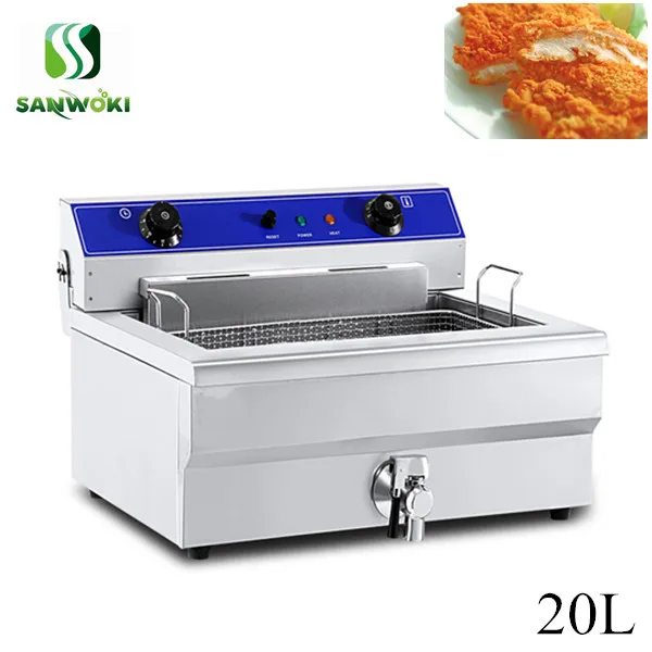 20L Stainless Steel Electric Deep Fryer Commercial French fries frying oven Frying Chip Cooker Basket for Buffalo Wings 1