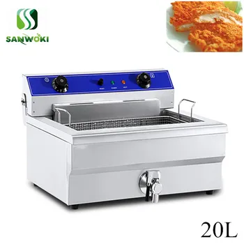 20L Stainless Steel Electric Deep Fryer Commercial French fries frying oven Frying Chip Cooker Basket for Buffalo Wings 1