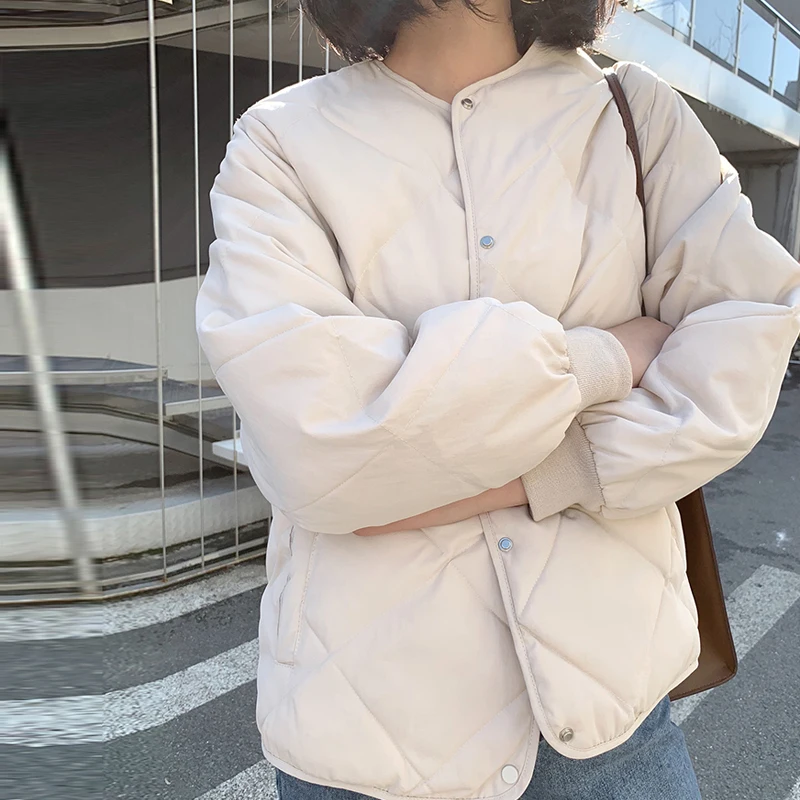 amazing  Winter Woman Coats 2019 Casual Loose Cotton-padded Coats Women Pocket Short Jackets Coat Thicken Ha