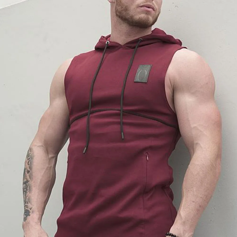 Sleeveless Men's Hoodies Tank Tops Summer Mens Gym Bodybuilding Singlet Hoodie Sleeveless Muscle Tank Top Sweatshirt Vest