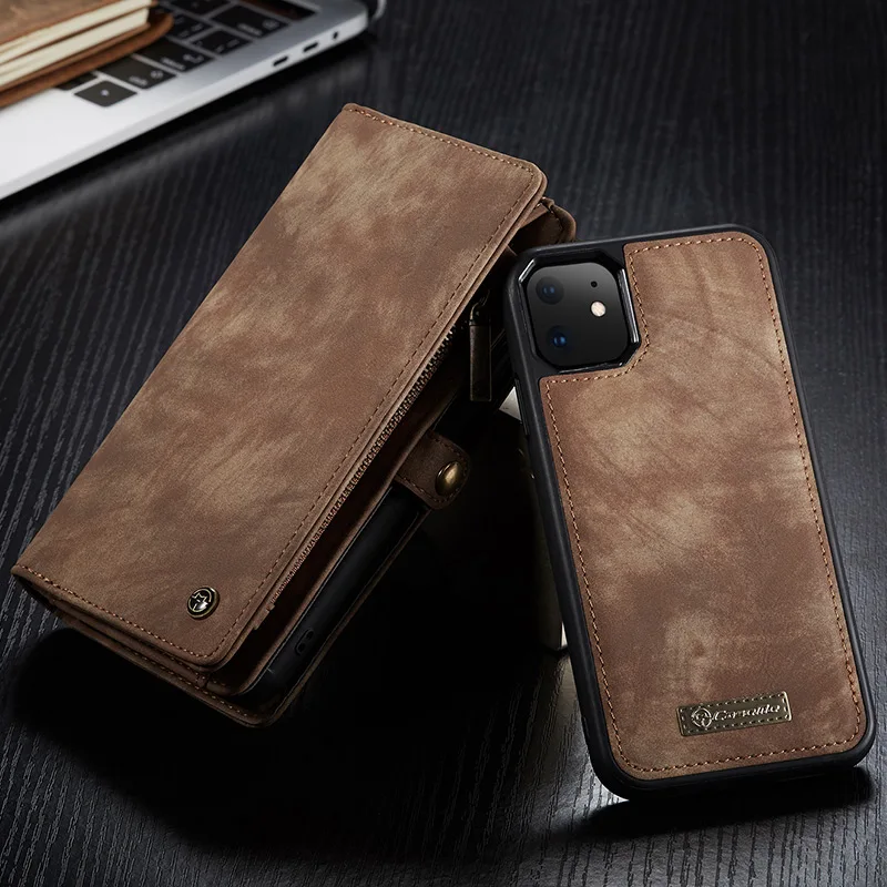 Для Iphone 11 Pro X XS XR ретро многофункциональный съемный магнитный кошелек чехол из натуральной кожи для Iphone11 Pro Max 6S 7 8 Plus