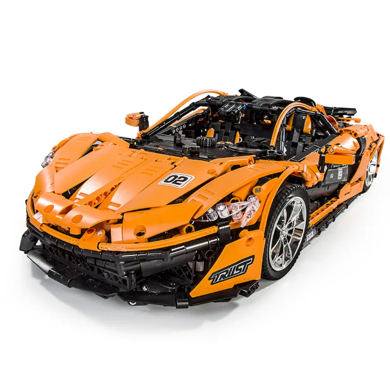 

1:8 13090 3228Pcs Technical Series P1 Orange Racing Car Set APP RC Model Building Blocks Power Motor Function Toys 20087
