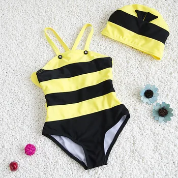 

Bee Shape Children's Swimwear Baby Girls Young Children Swimwear Girls Boys Swimwear Hooded Baby Swimsuit Girls