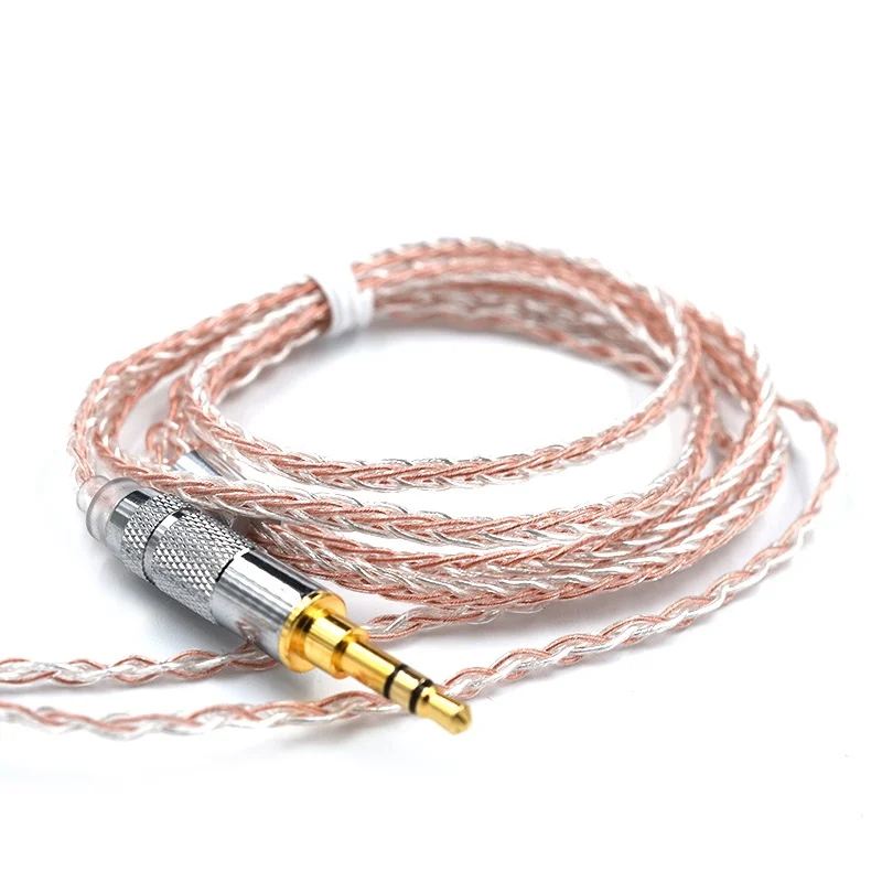 Смешанный Модернизированный 8 жильный Медный Серебряный кабель Earpho 2pin/Mmcx разъем