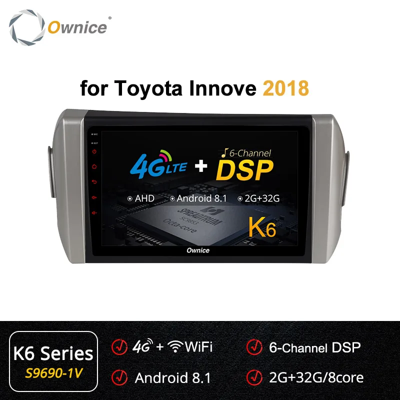 Ownice K3 K5 K6 2 DIN радио Восьмиядерный Android 9,0 360 Panorama автомобильный DVD gps навигационный плеер для Toyota Innova 4G LTE DSP - Цвет: S9690-1 K6 Series
