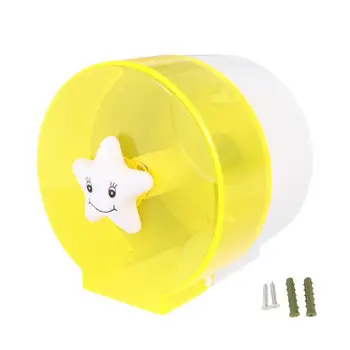 

Star Decorative Toilet Tissue Box Punch Free Paper Holder Waterproof Paper Towel Container Bathroom Tissue Storage Case (Yellow)