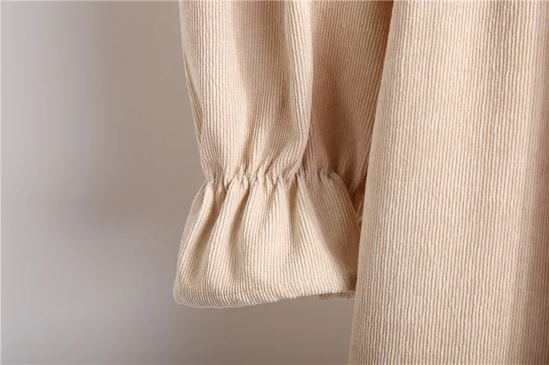 Новые осенне-зимние вельветовые платья, однотонные, vestidos mujer, винтажные, эластичные, однобортные платья, платье с длинными рукавами и воротником-стойкой