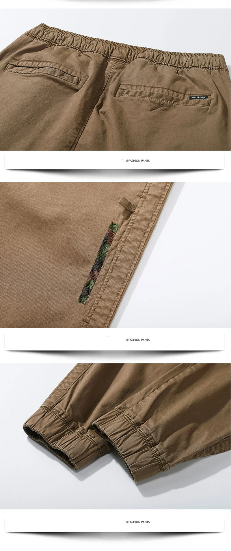 Mens Casual Pants Pure Cotton Solid-color Drawstring Elastic Waist Trousers Windproof Soft Fashion Mens Pant Autumn Winter