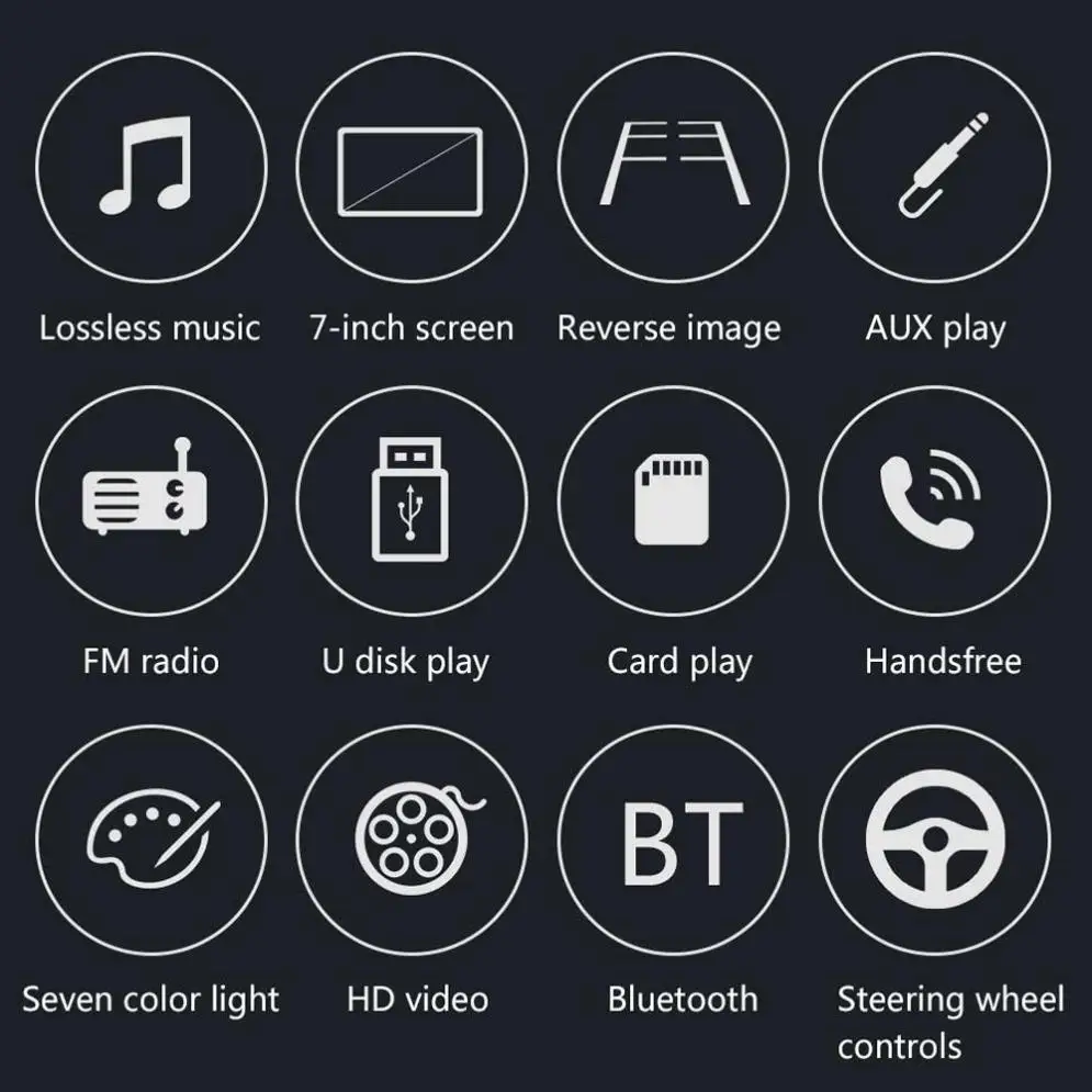 Bluetooth в тире HD сенсорный экран автомобиля видео FM Радио стерео плеер Зеркало Ссылка для iPhone Android/Aux в/камера заднего вида