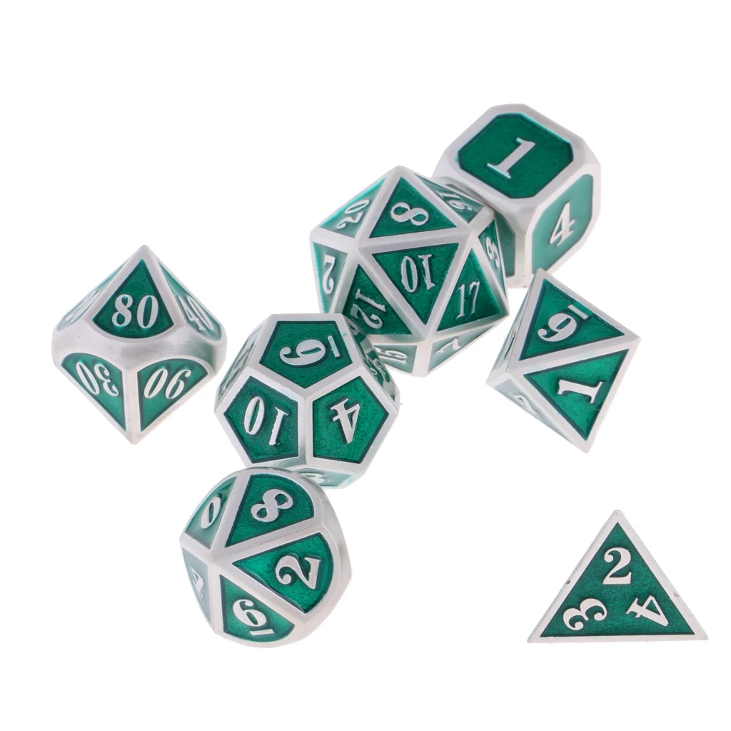 D4 D6 D8 D10 D12 D20 цинковый сплав многогранные кости для D& D TRPG настольная игра многогранные кости