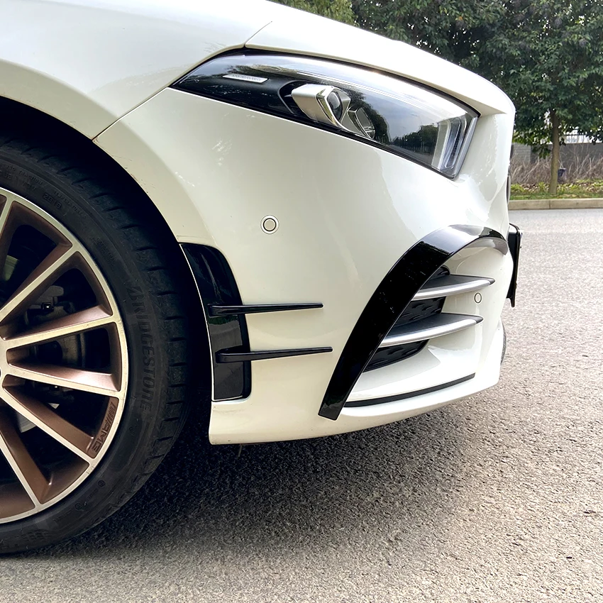 For Mercedes Benz A Class W177 2018+ A180 A200 A220 AMG Sport Front Bumper Fender Stickers Trim Cover Accessories Car Styling