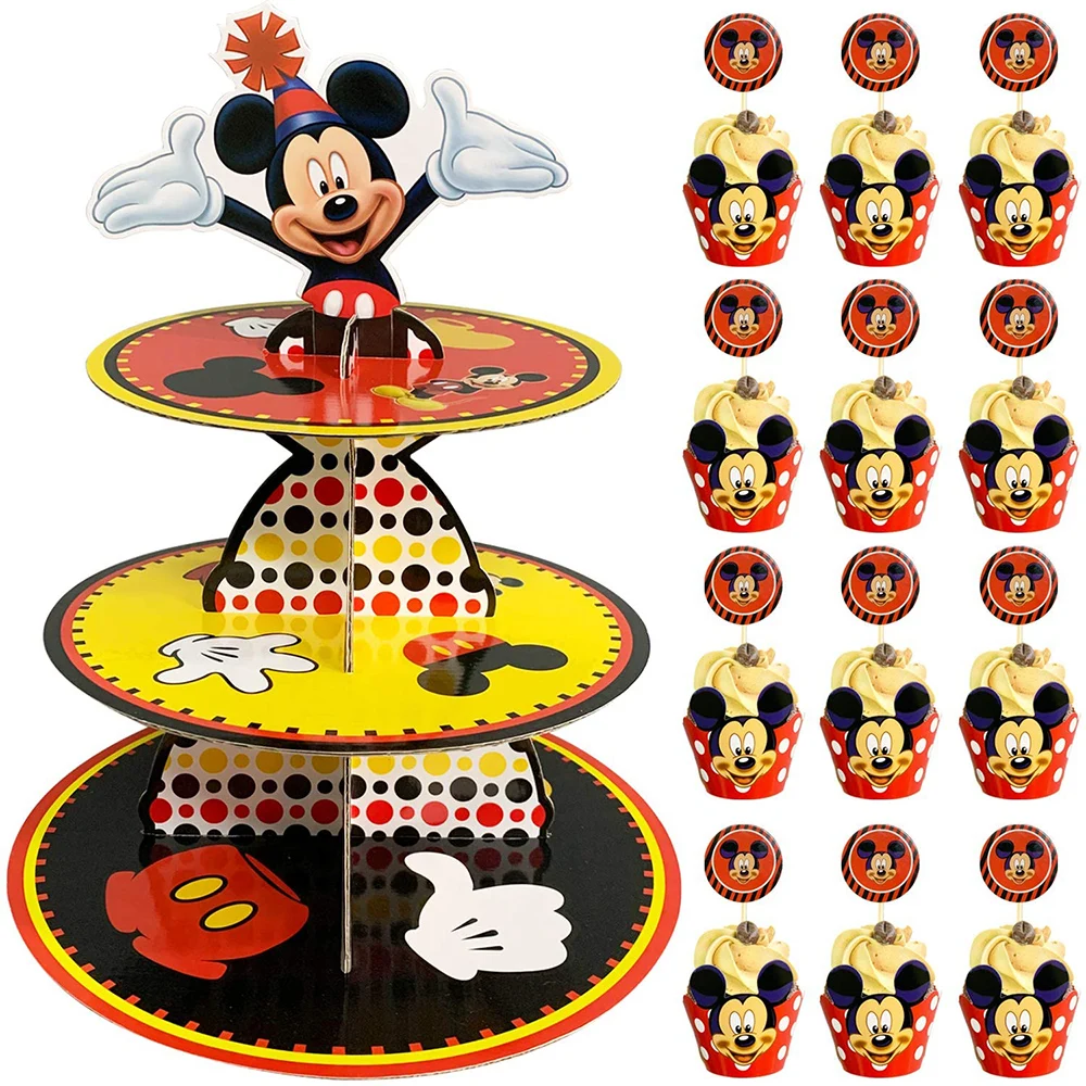 Happy 1St Birthday Topolino Nero Cake Topper 1 Decorazioni Per Feste Di Un Anno Forniture Per Bomboniere Per Bambine